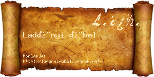 Ladányi Ábel névjegykártya